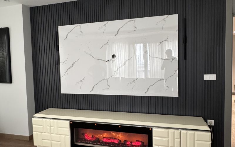 Şömineli tv ünitesi